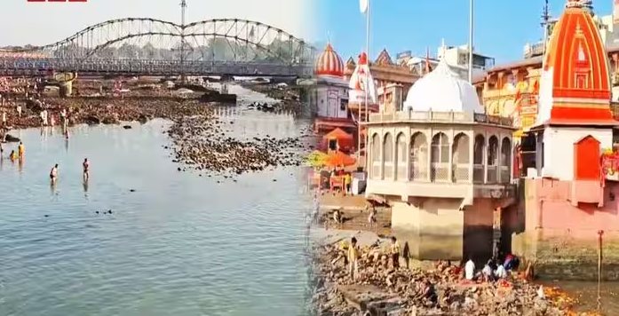 हरिद्वार: गंगनहर बंद होने से हर की पौड़ी पर थमी गंगा की धारा
